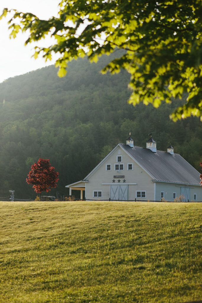 barn in mountain valley