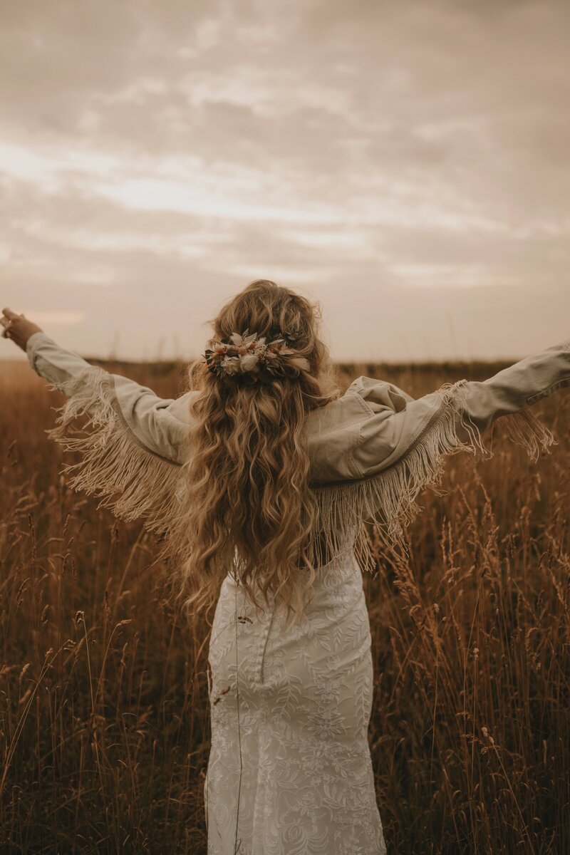 Boho bridal hair