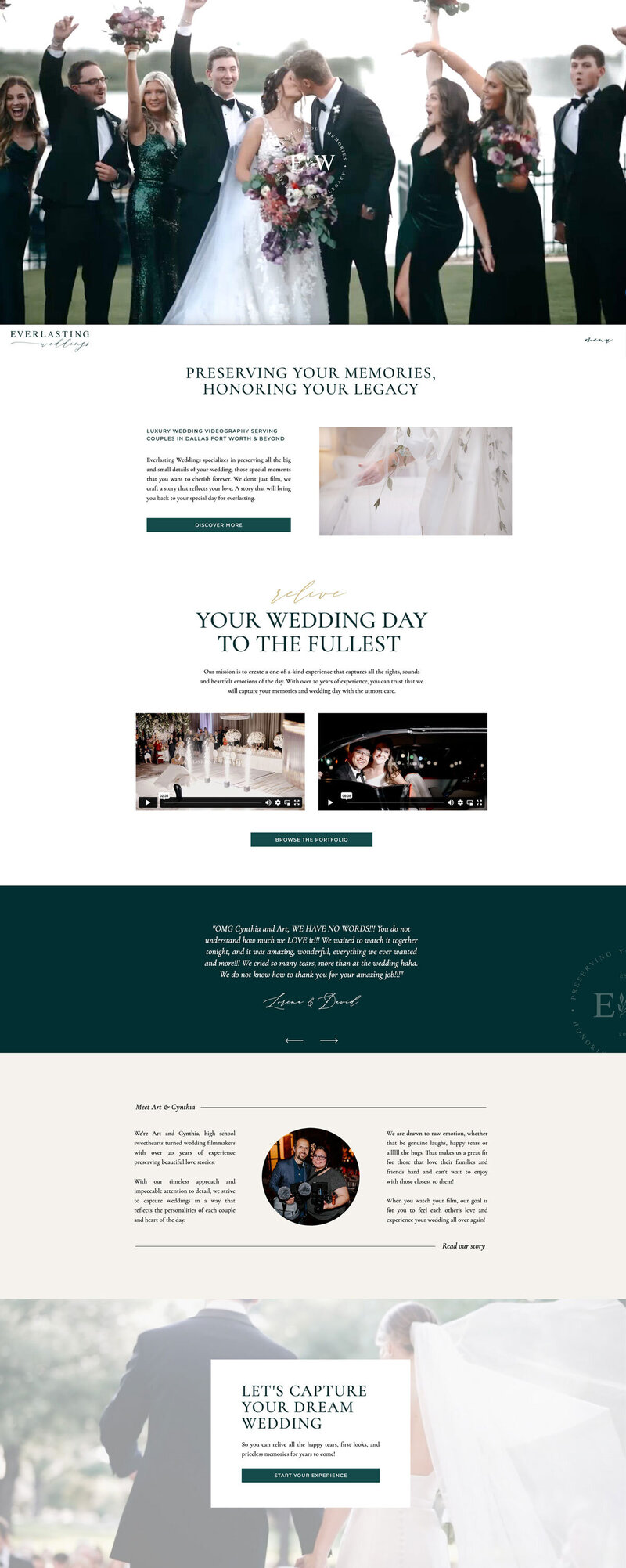 everlasting weddings website transformation