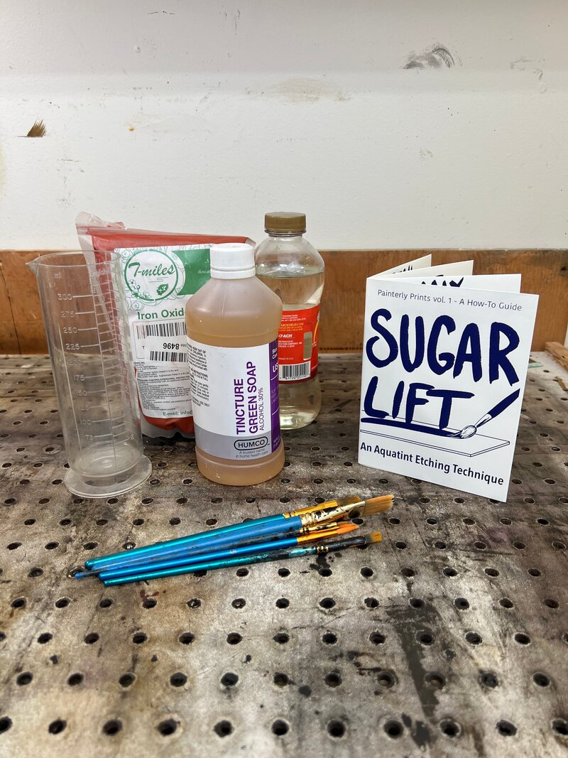 sugar-lift-etching-technique-materials