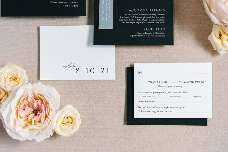 Modern Black Four Seasons  Wedding Invitations