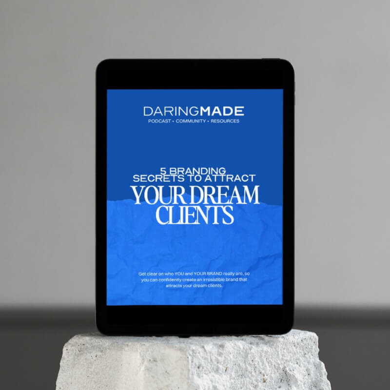 iPad with blue Daring Made 5 Branding secrets to attract your dream clients
