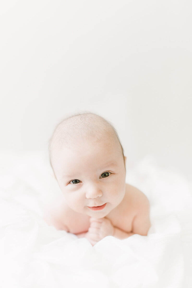 3 month old baby milestone photo shoot.