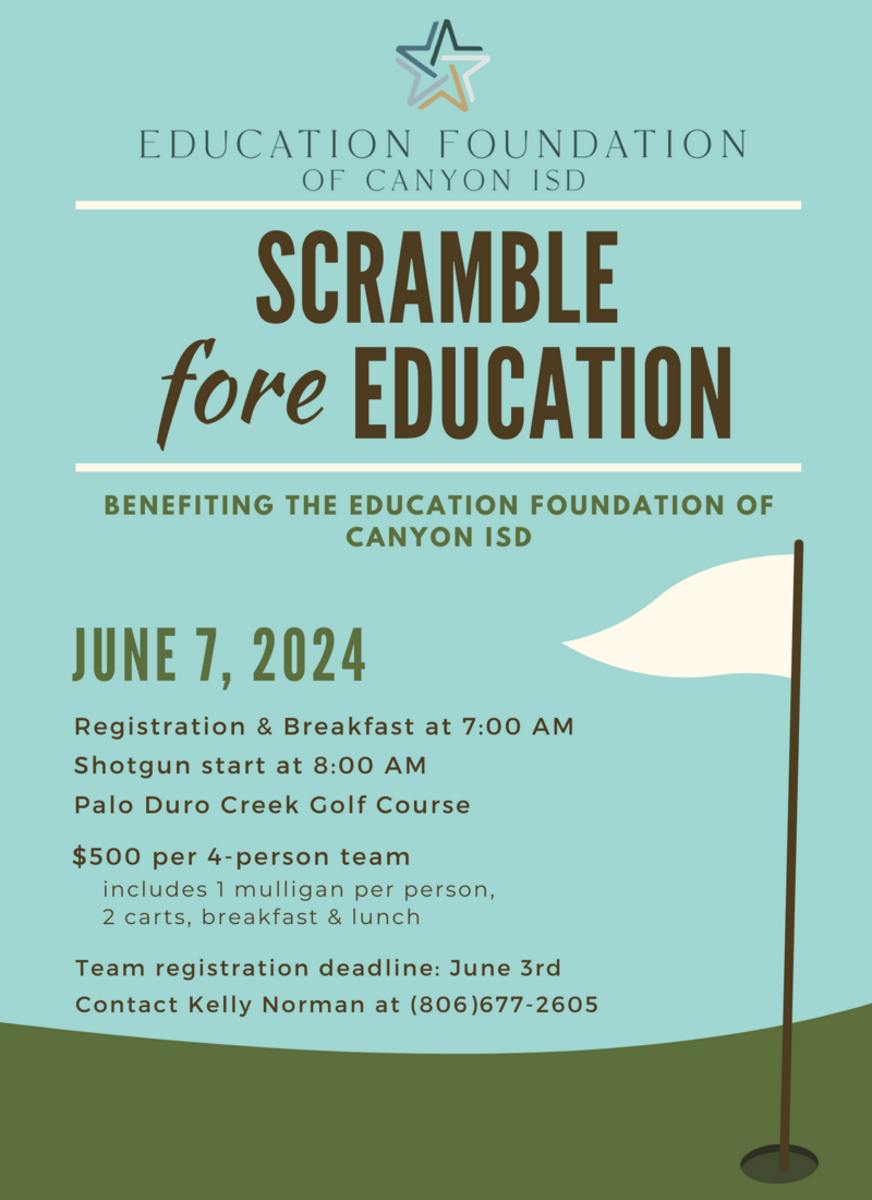 2024 Scramble Fore Education - Flyer Front