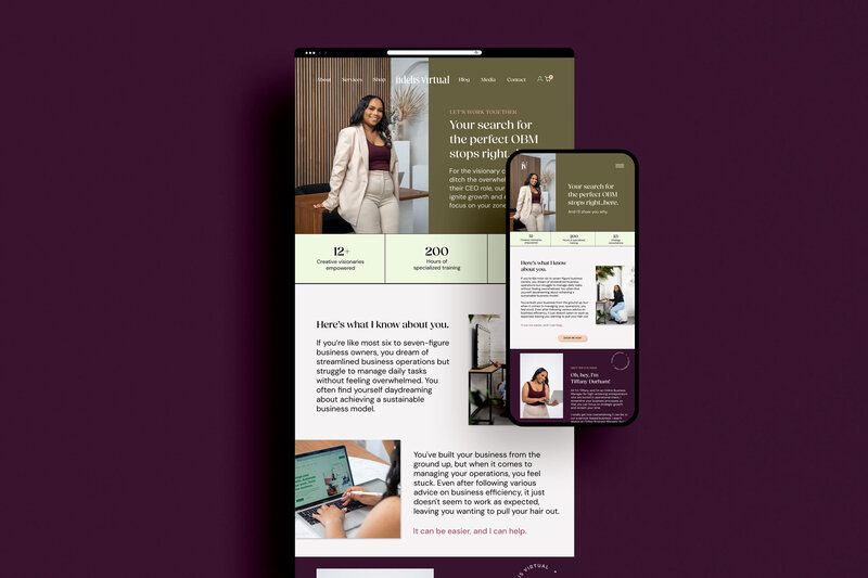 Website mockup for Fidelis Virtual by Mighty Bean Co.