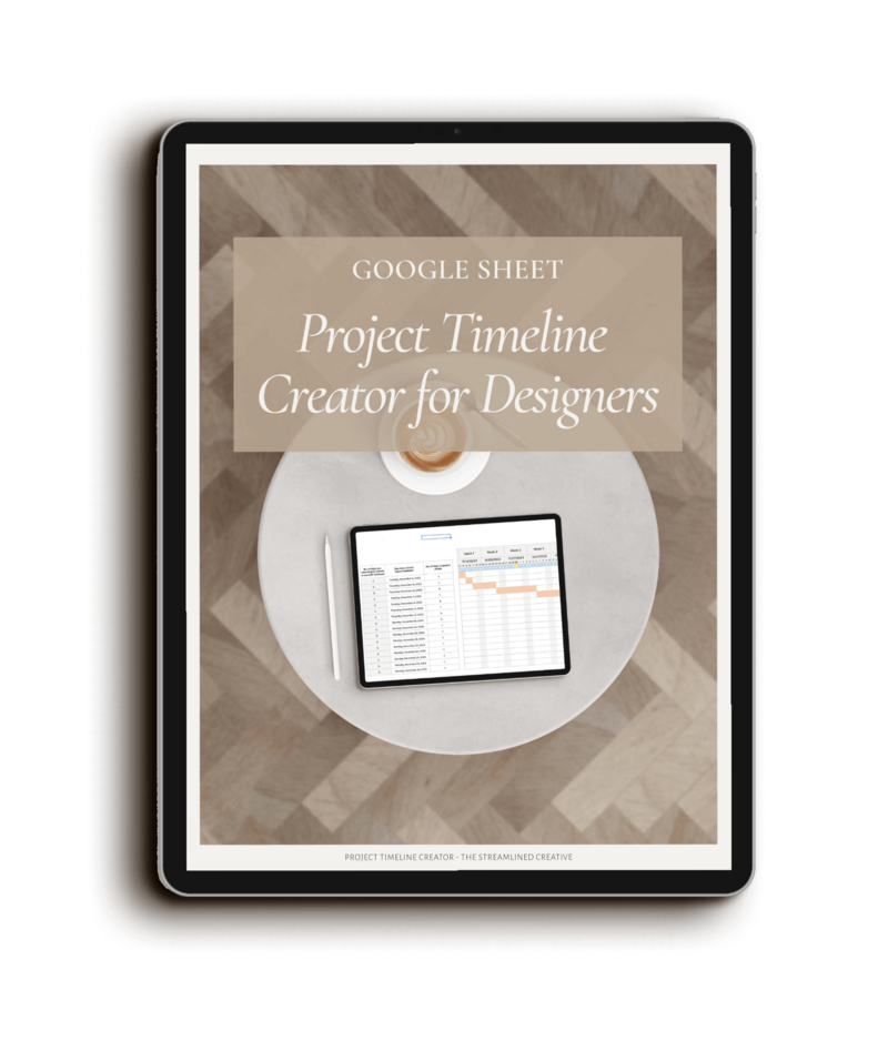 Free resource Ipad- Project Timeline Creator for designers - The Streamlined Creative by Stephanie Taale - Business Coach, Client Experience and Systems Strategist for brand and website designers