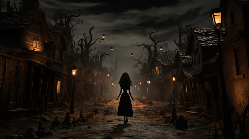 nick0079_a_woman_walking_down_a_populated_old_village_street_fa_b7ff97eb-4fa8-43b5-8981-4df6447f81ca