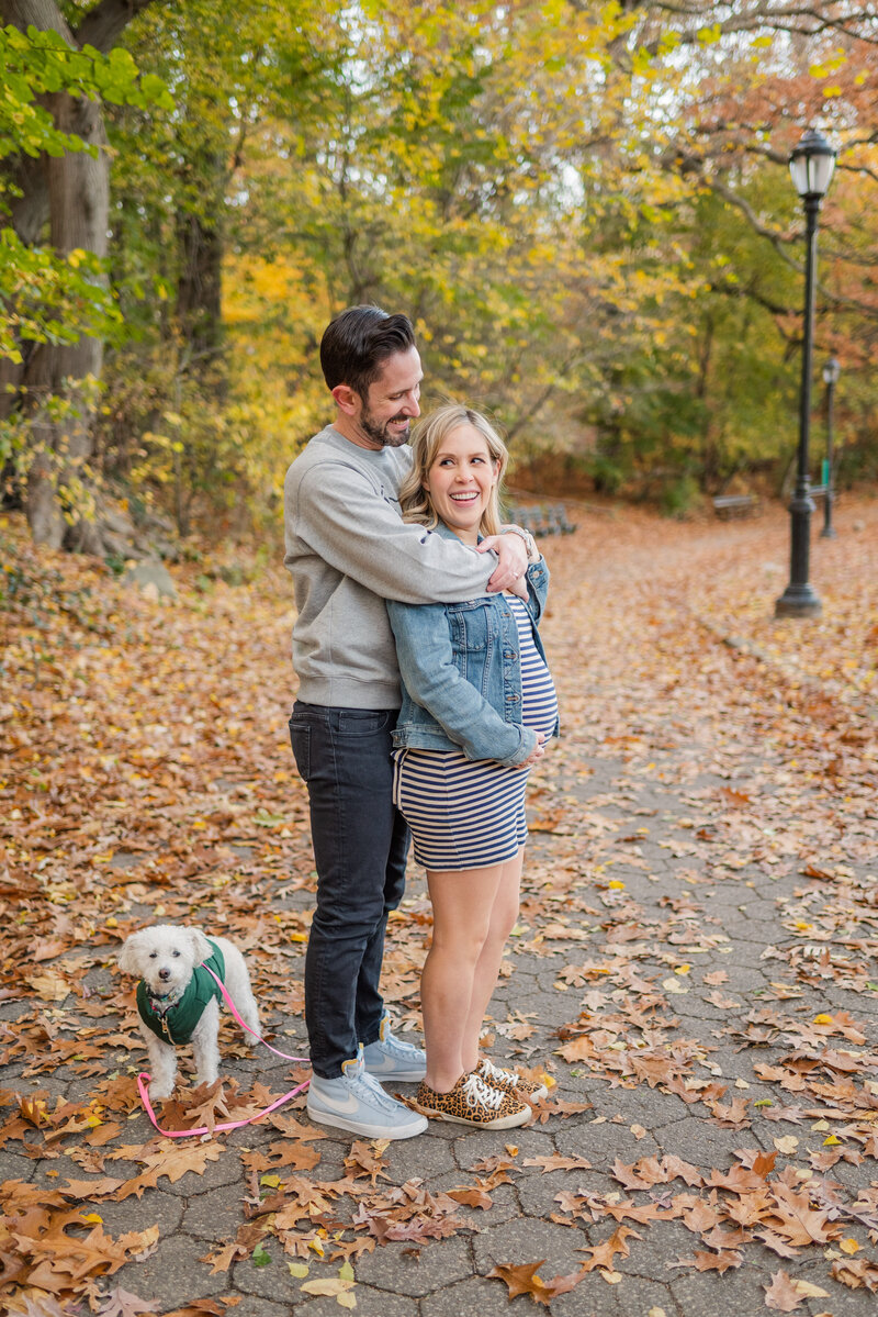 Couple in Park with Dog
