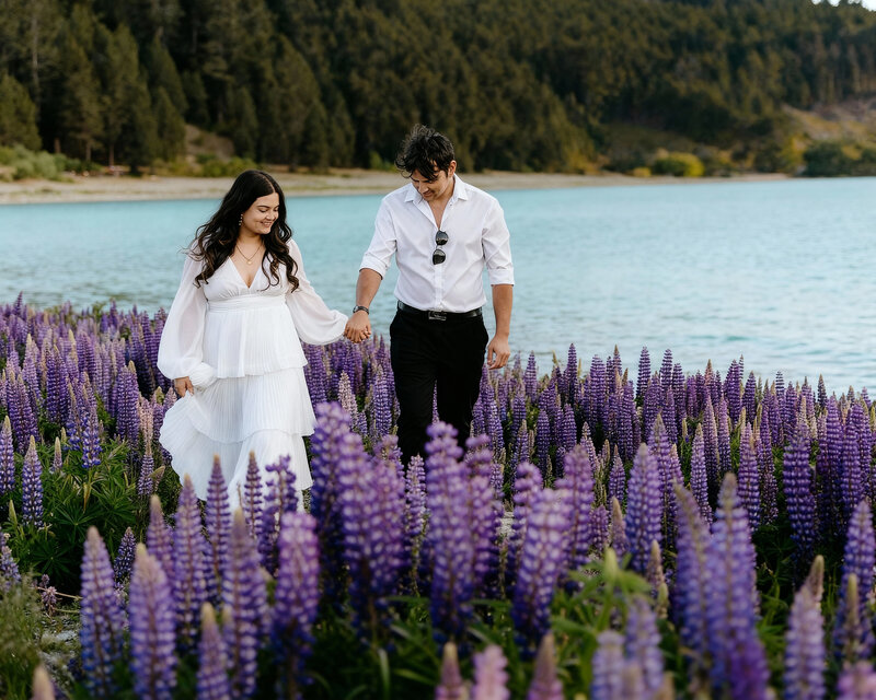 Engagement photoshoot in Lake Tekapo