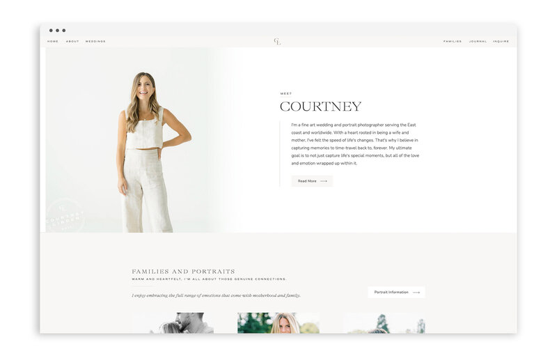 Showit Web Designer for Photographers - Best Showit Website Designs Designer Designers - With Grace and Gold - Courtney Linden Photography