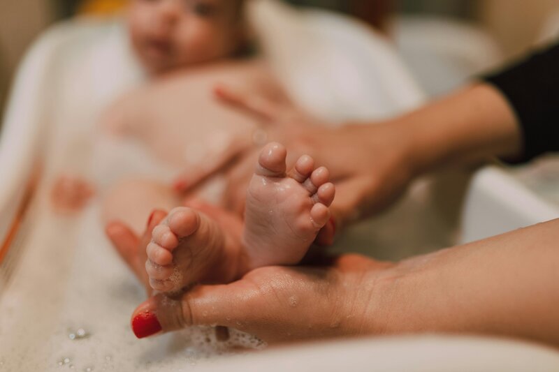 baby during bath time
