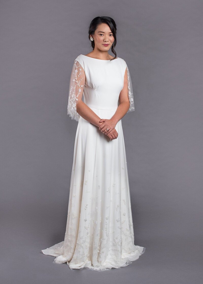 Edith Elan - detachable beaded bridal cape