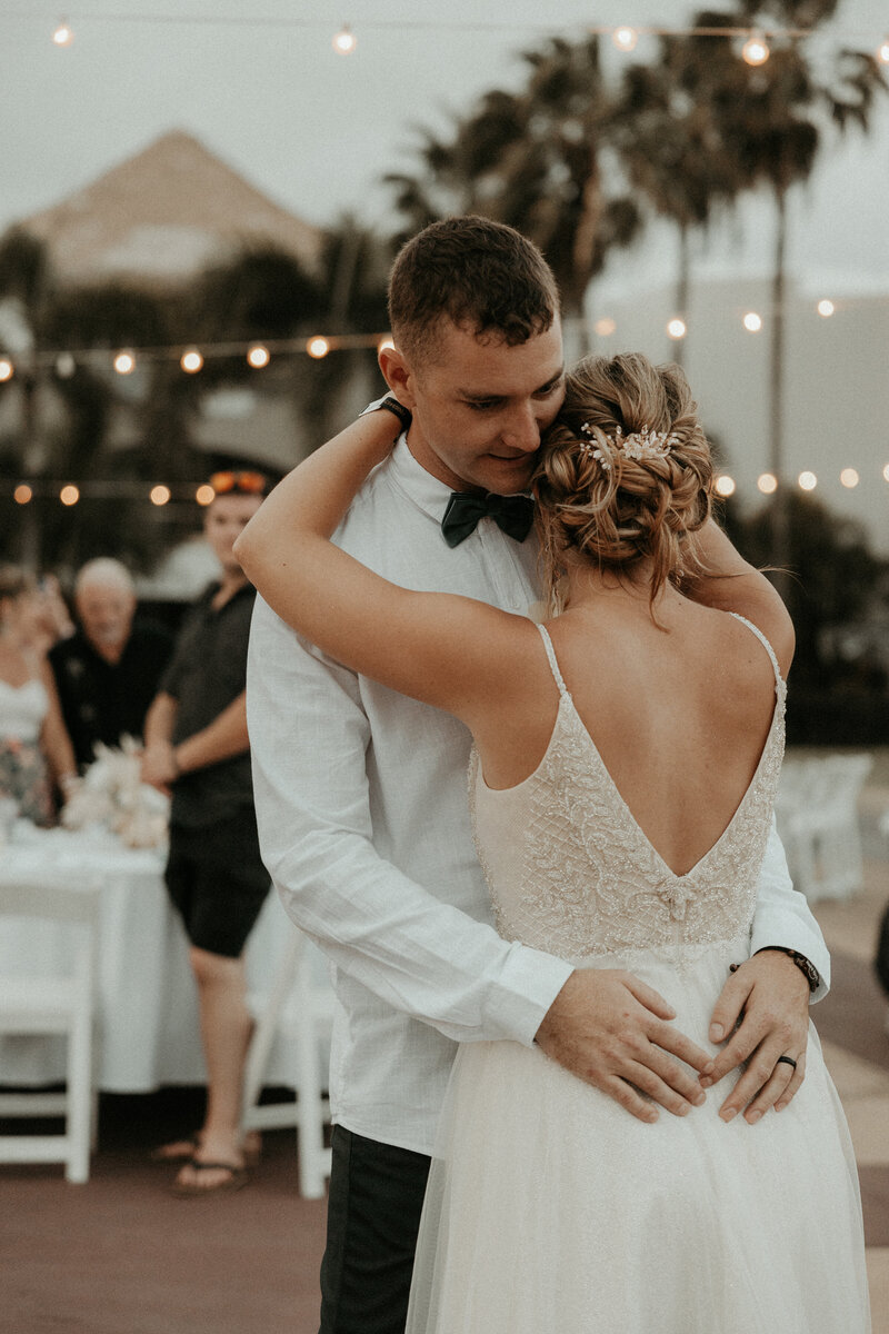 Intimate wedding photos indoors