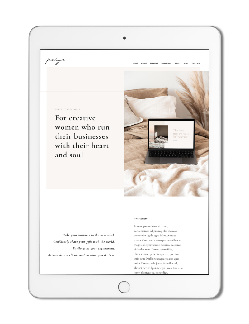 3. The Roar Showit Web Design Creative Website Business Template Ipad Paige Service
