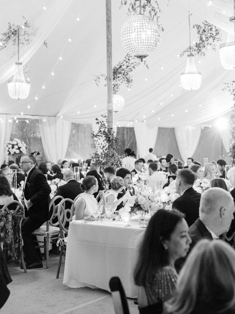 wide view of wedding reception at Riverside Yacht Club