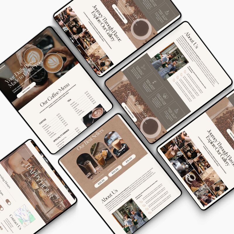 canva website template for coffee shop3