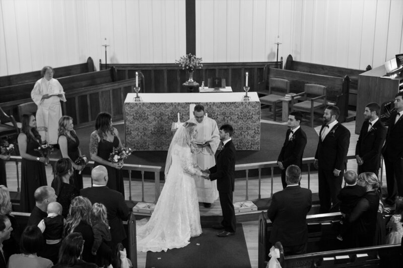 Bride and Groom at the Altar | Rangeley Maine Wedding Photography