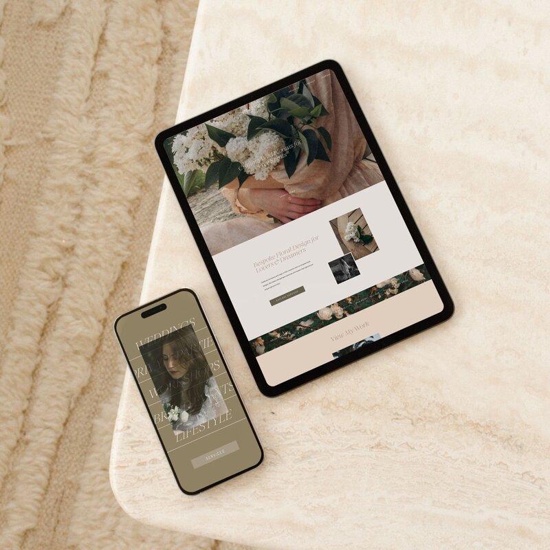 A website design shown on an ipad screen