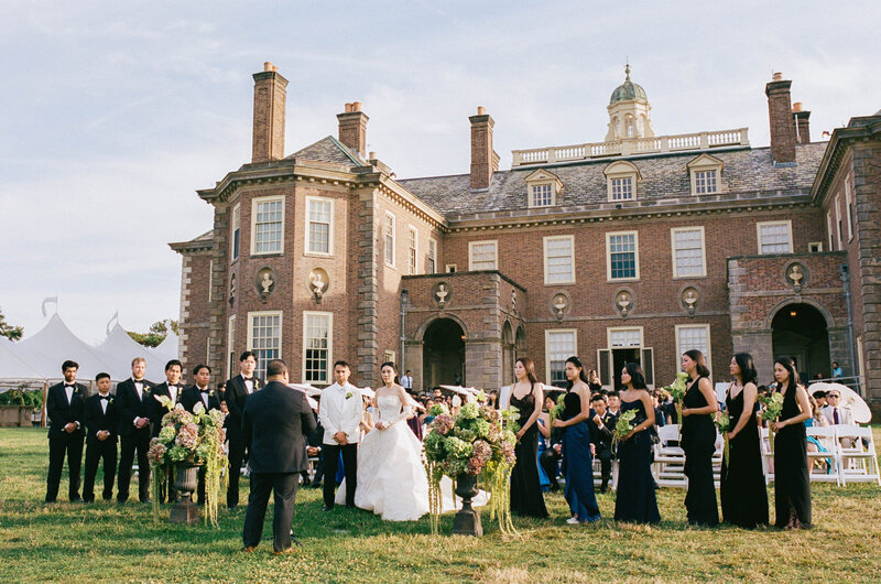 elegant and luxury wedding ceremony at crane estate in ipswich taken by boston documentary wedding photographer