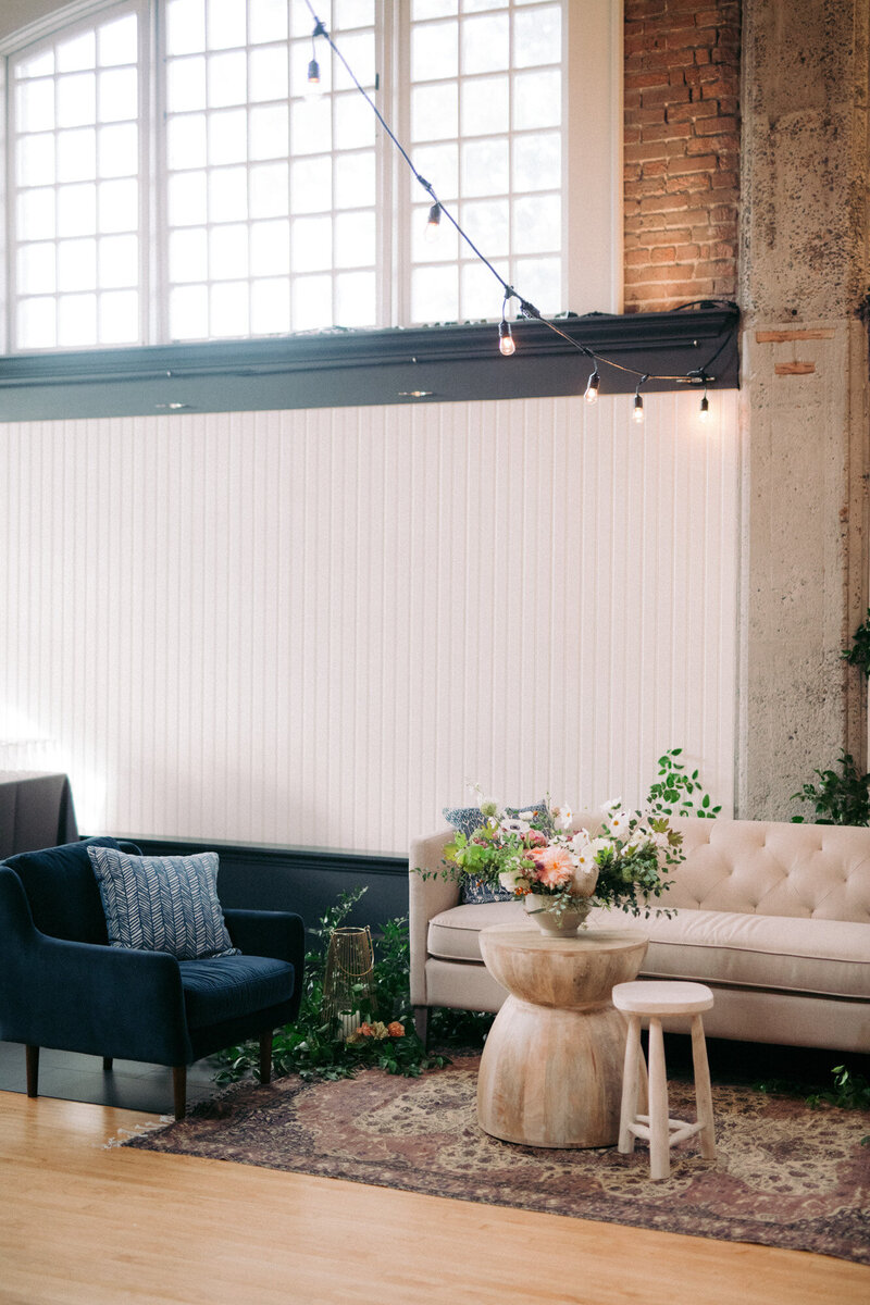 Elegant couches at The Evergreen Event Spaces