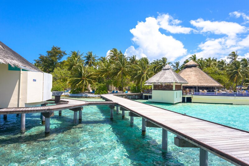 cabanas over the water in the Maldives
