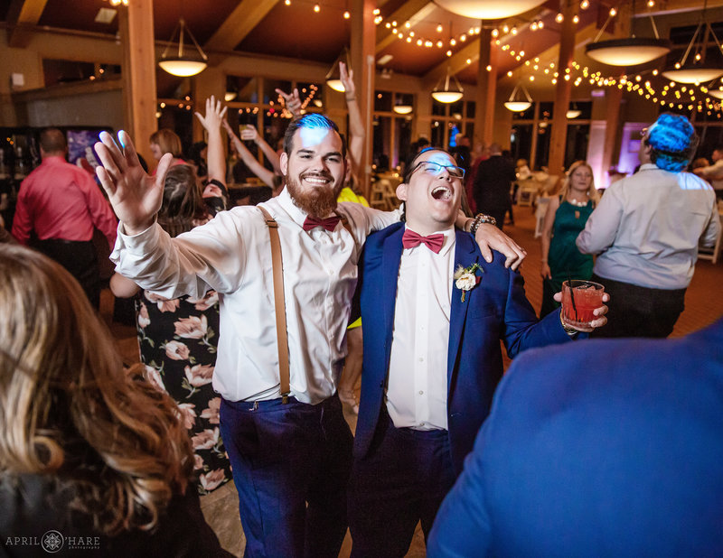 Dance floor photography from Colorado wedding reception at Black Mountain Lodge
