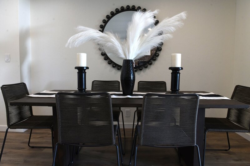 Modern dining room staged by Staging Pros