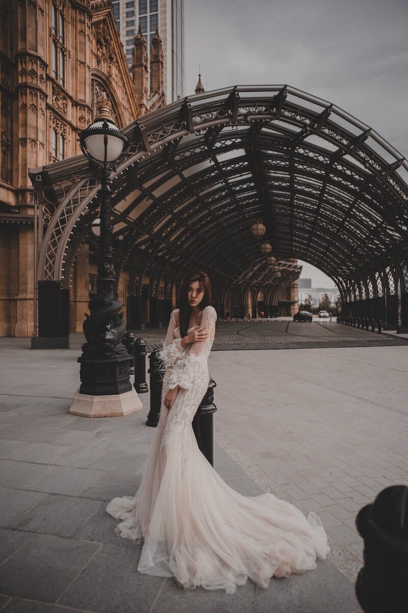 Bridal couture shoot in the streets of Macau.