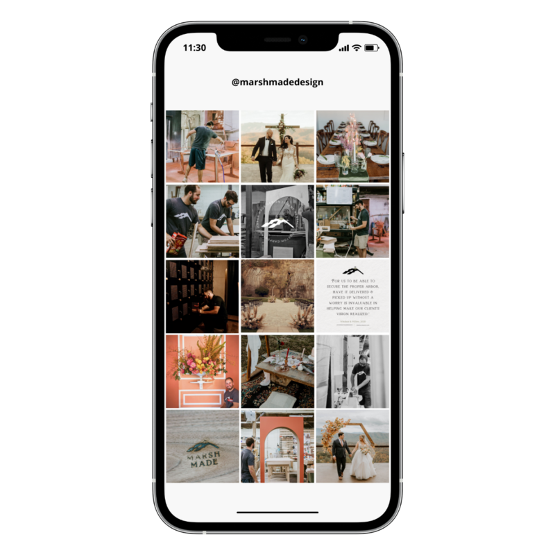 iPhone with strategic Instagram content by Knoxville web design agency Liberty Type
