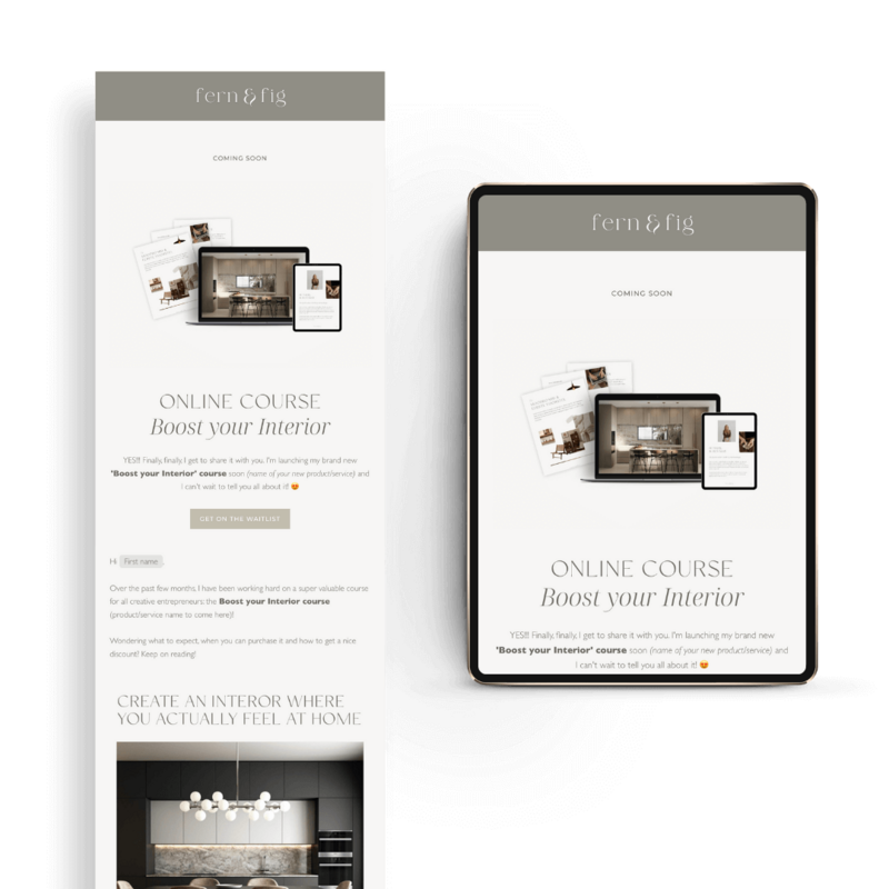 Flodesk email templates voor interieurontwerper