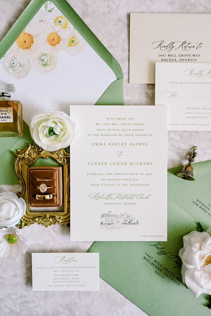 Dahlonega GA custom wedding invitation designer