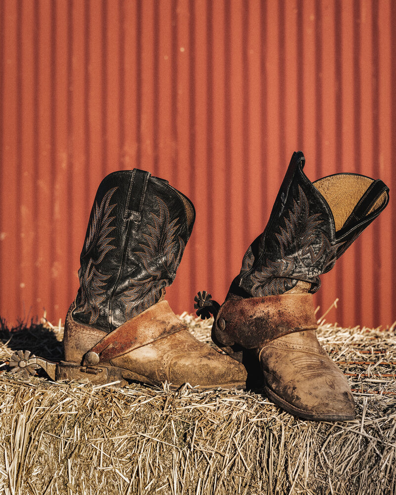 Cowboy Boots On A Hay Stack, From The Lore Of The Range Collection