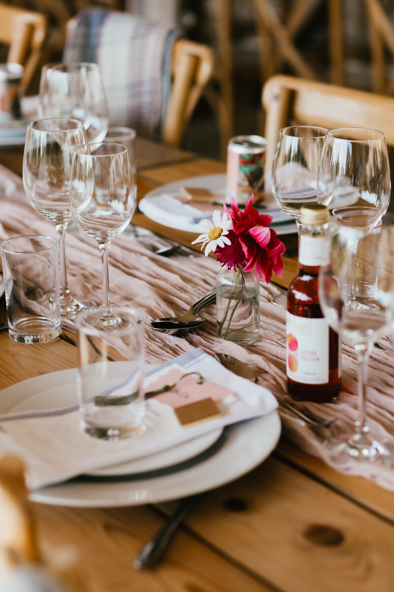 Hatch House tablescape for wedding breakfast