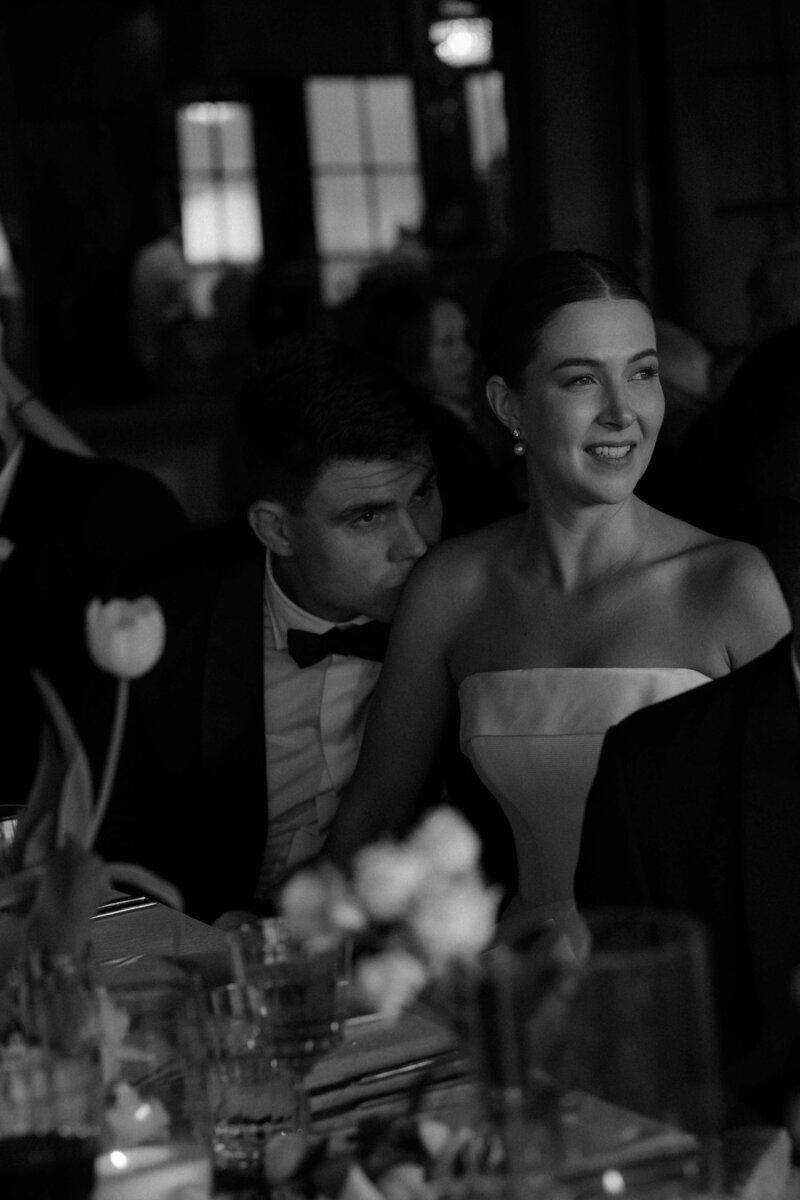 stylish bride and groom at kinloch manor wedding reception in new zealand