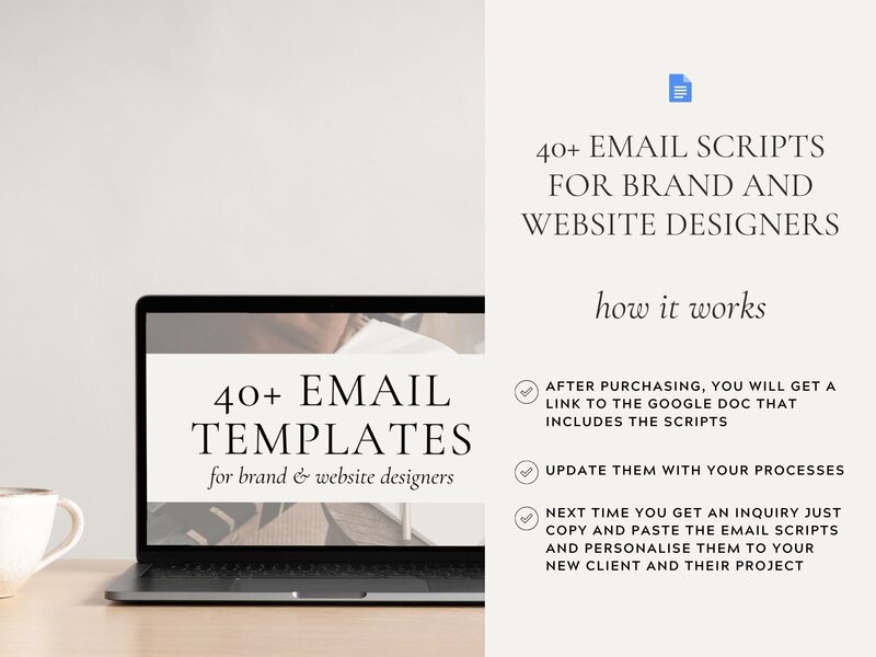 Email Scripts - Product Images - How it works by The Streamlined Creative by Stephanie Taale - Business Coach, Client Experience and Systems Strategist for brand and website designers
