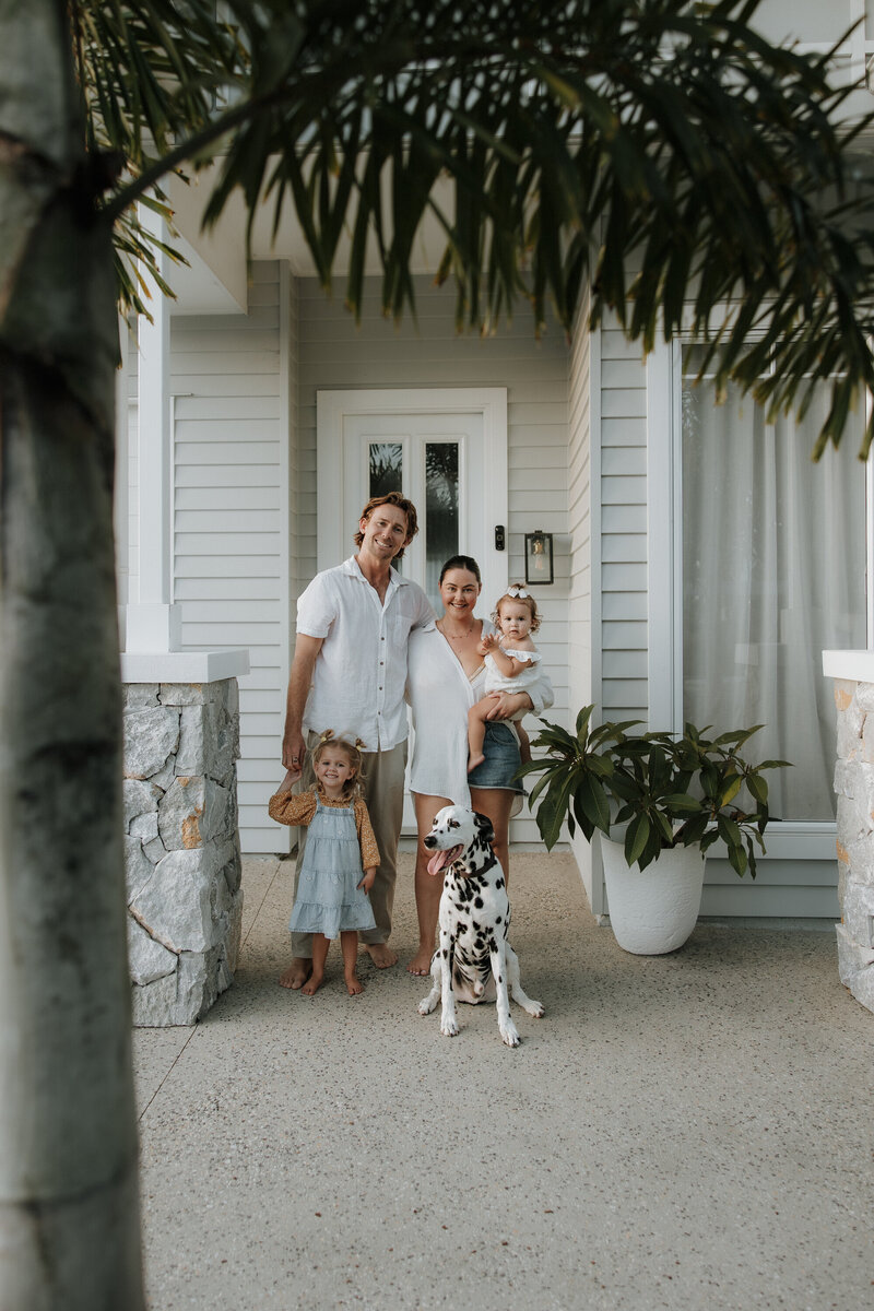 Quartermaine family of four in bed