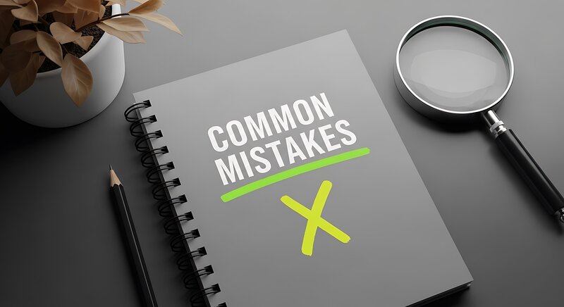 A gray spiral bound notebook with the words “Common Mistakes,” symbolizing the frequent errors dental practices make in billing and administrative workflows — used to illustrate the importance of avoiding costly mistakes in practice management.