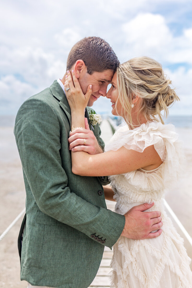 Elegant couple posing together.