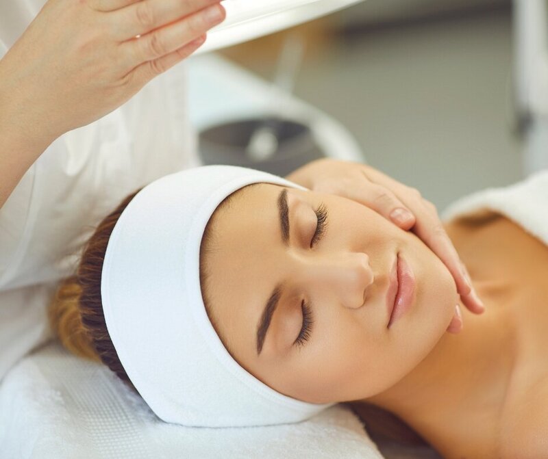 Serene facial care moment at Pure Serenity.