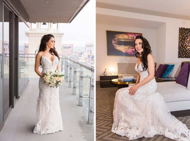 Yvonne and Caleb's elopement at Cosmopolitan in Las Vegas photographed by Las Vegas photographer Ashley LaPrade.