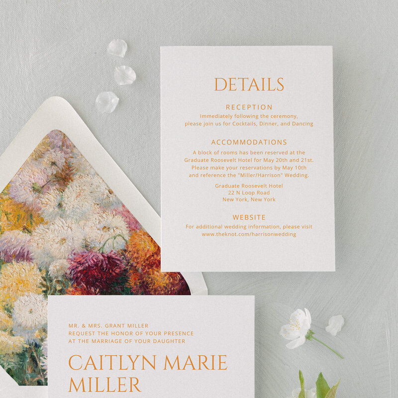 Modern colorful wedding invitation suite