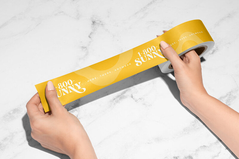 branded yellow packaging tape design