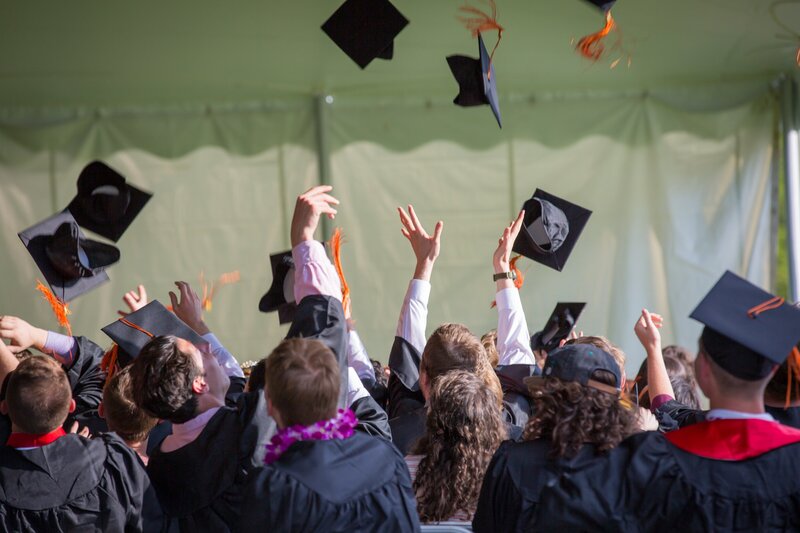 A high school graduation ceremony