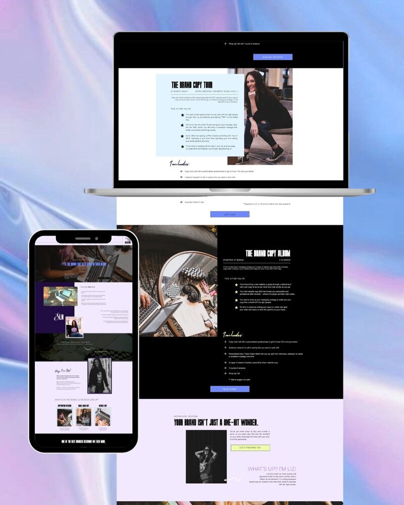 liz nickson copywriting website
