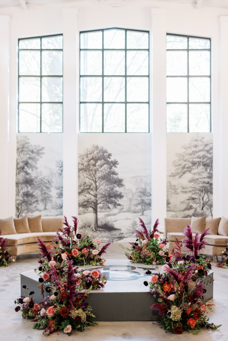 Curated luxury wedding design - The Distillery NC wedding venue.