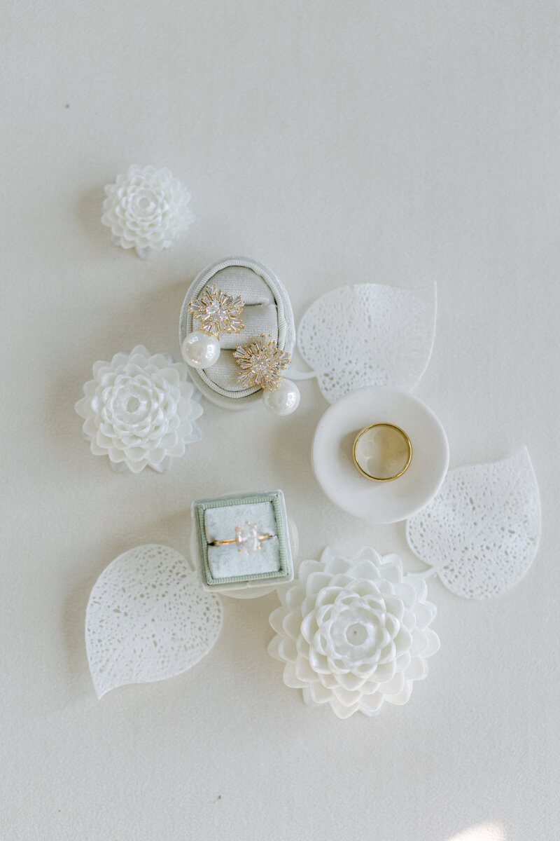 Delicate gossamer leaf used as a styling prop in flat lay photography