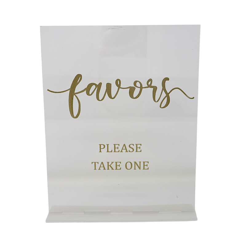 EVA Favors, Square Acrylic Gold Writing