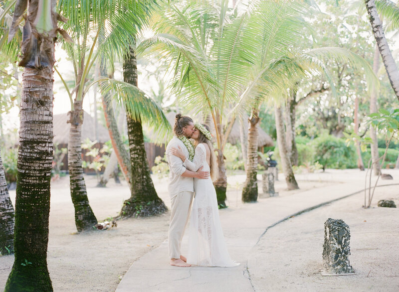 Groom portrait under the palm