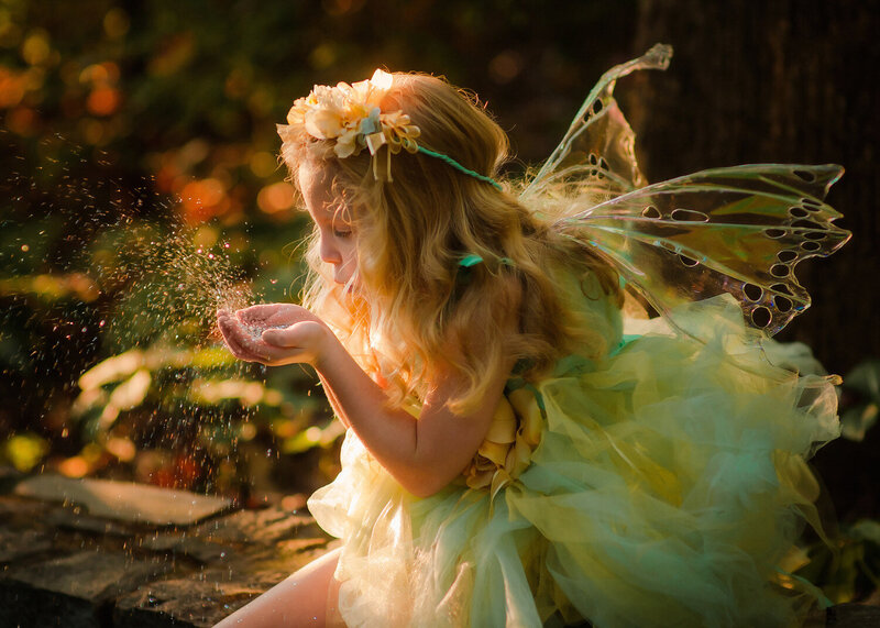 fairy girl glitter wings outside athens ga
