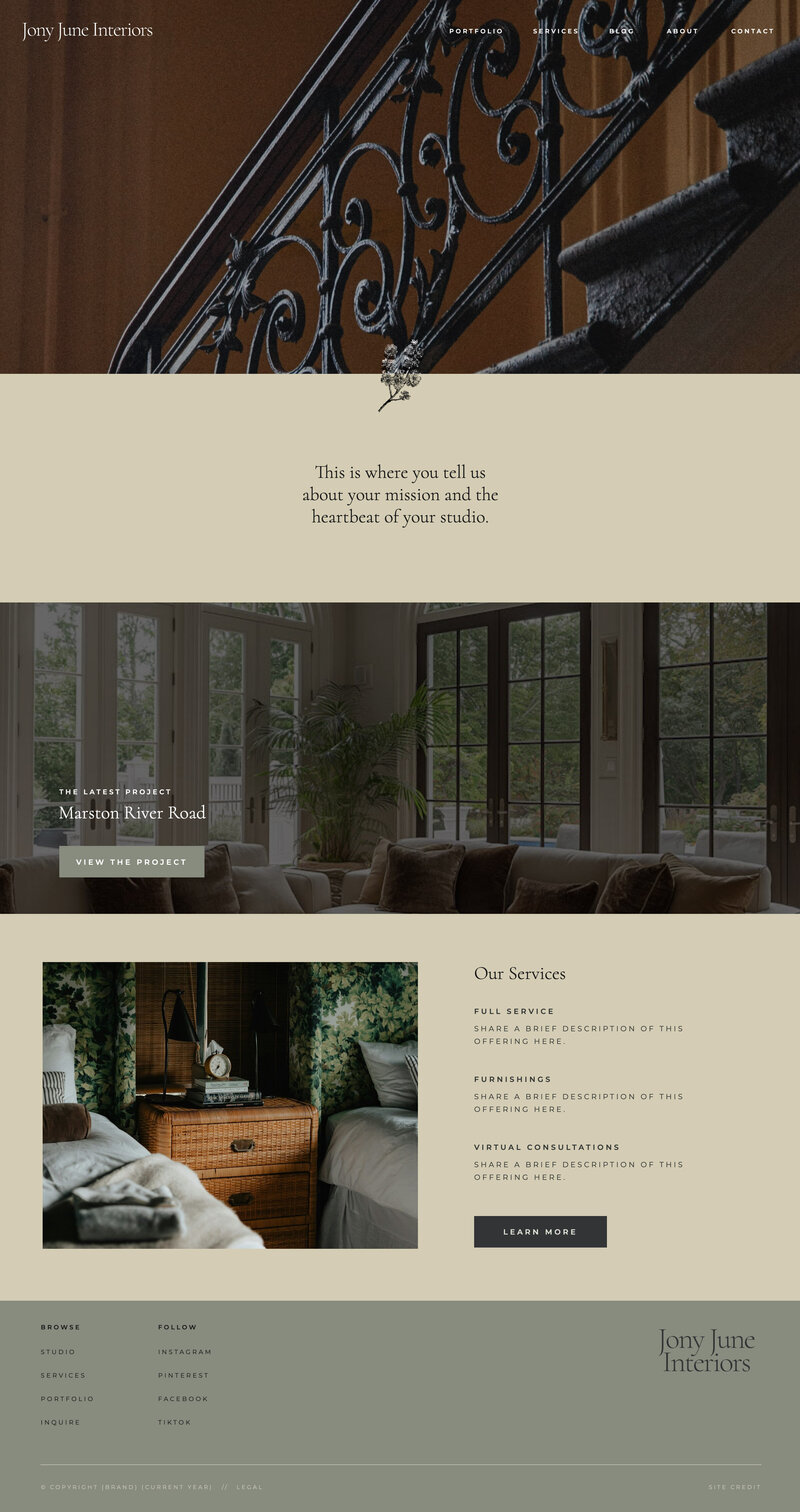 Neil Barlowe - website template for interior designers by Liven West
